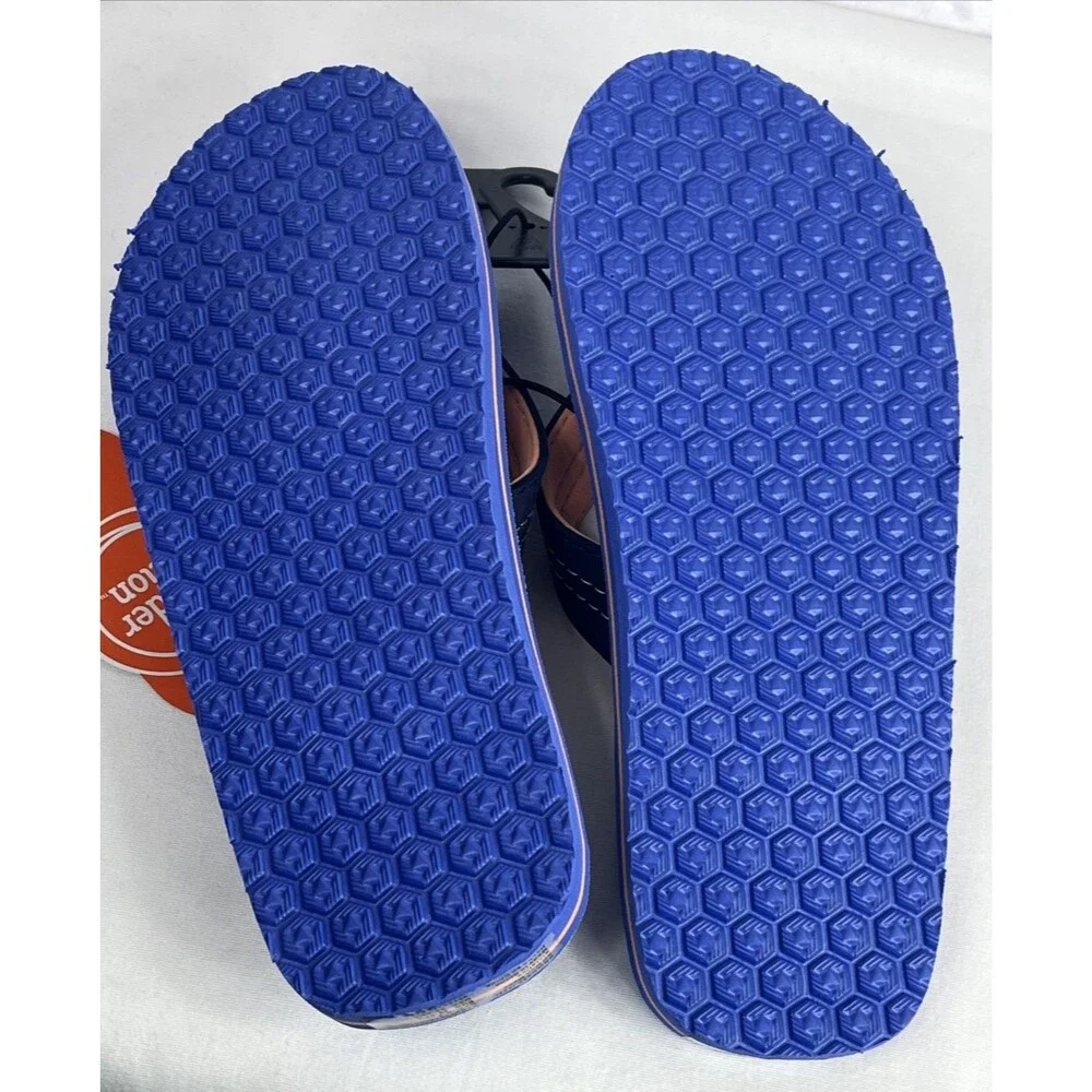 Wonder Nation Palm Tree Design Flip Flops Unisex Boys Girls Blue Size 4/5 NEW